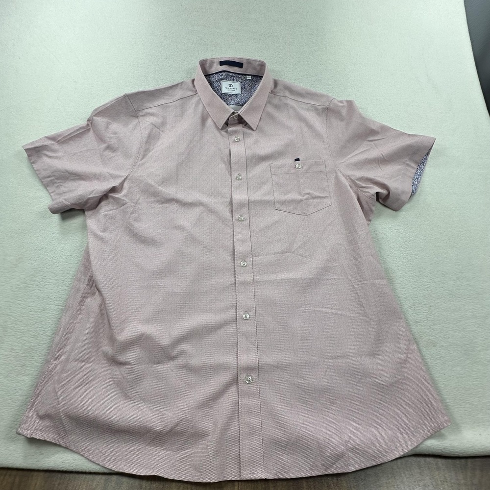 7 Diamonds Shirt Mens 2XL Pink Geometric Cortes 4-Way Stretch Short Sleeve